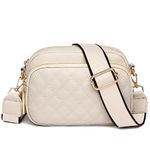 TIAASTAP Crossbody Bags for Women - Leather Handbags & Shoulder Bags with Adjustable Wide Strap Camera Cross Body Bag for Ladies Travel Shopping Work (Y Beige)