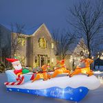 Fayavoo 10FT Christmas Inflatables Outdoor Decorations, Santa Claus on Sleigh with Reindeer Inflatable with LED Light, Christmas Blow Up Yard Decorations for Indoor Outdoor Christmas Garden Lawn Decor