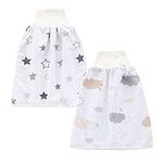 FedMois Baby Potty Training Pants Girls Little Kids Training Night Time Skirts Underwear Cloth Diaper Reusable (2 Pack), Clouds & Stars, 3-6 Years