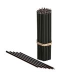 Danilovo Beeswax Candles 50 pcs, Black - No-Drip, Smoke-Less, Tall, Thin Taper Candles – Decorative Candles for Church Prayer, Decor or Birthday Candles – 6.4 Inch Tall x 0.22 Inch Diameter