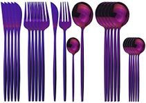 Uniturcky Purple Silverware Set, 24