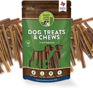 100% Natural 6 to 8-inch Thin Bully Sticks by Sancho and Lola's (35 Pack) Healthy, High Protein Dog Chew - Natural Scent Dogs Love
