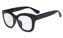 Eyekepper Ladies Oversized Reading Glasses - Retro Readers for Women Reading - Black +1.50