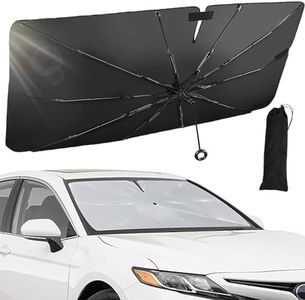 Car Windshield Sun Shade Umbrella,Pull Ring Car Sun Shade Front Window Cover,Upgrade Foldable Sunshade Umbrella with Opening Design for UV Ray Block for Most Vehicles 59 x 32Inch Large Size