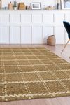 Modern Style Rugs Check Natural Jute Area Rug. Large Hardwearing Durable Sustainable Jute Rug Suitable for Bedroom, Living Room, Bathroom, Lounge, Office Room - 133x190cm