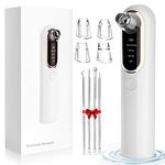 Electric Blackhead Remover, Facial Cleansing Pore Cleaner, USB Rechargeable Pimple Extractor, Blackhead Remover, Acne Whitehead Extractor Vacuum Suction Tool with 4 Suction Levels and 4 Heads.