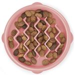 Outward Hound Fun Feeder Slo Bowl - Slow Feeder Dog Bowl - No Bloat - No Choke - Small - Pink