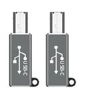 LipiWorld® Type C Female to Printer Male Adapter USB C to USB B Convert Connector Support Data Sync Compatible with Brother HP Canon Dell Xerox Samsung etc and Piano DAC (Pack of 2)