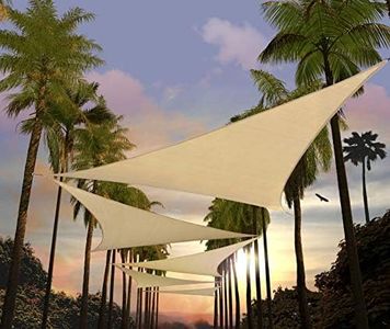 Amgo 16' x 16' x 22.6' Beige Right Triangle Sun Shade Sail Outdoor Canopy Awning UPF50+ AGTAPRT16, 95% UV Blockage, Water & Air Permeable, Commercial Standard Heavy Duty (We Make Custom Size)
