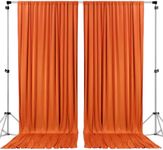 AK TRADING CO. 10 feet x 8 feet Polyester Backdrop Drapes Curtains Panels with Rod Pockets - Wedding Ceremony Party Home Window Decorations - Orange (DRAPE5X8-ORANGE) (Pack of 2)