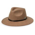 Wallaroo Hat Company Women’s Petite Aspen Fedora – UPF 50+ Sun Protection, 100% Wool Felt, Adjustable, Packable, Small, Camel, Small