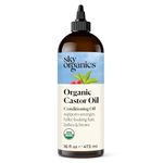 Sky Organics - Organic Castor Oil - Volumizing Hair Oil - Pure Castor Oil for Face, Hair & Scalp - Cold Pressed - Natural Conditioner - Omega Fatty Acids, Vegan - Beauty, Hair Care, & Self Care - 16oz