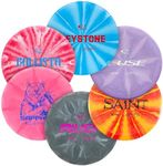Latitude 64 Retro Burst Disc Golf Disc Set (6-Pack) - Perfect for New to Intermediate Players | Includes Keystone, Fuse, River, Saint, Sapphire, Ballista | Grippy Base Plastic | Colors May Vary