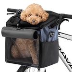 Navaris Pet Carrier for Bike - Bicycle Basket Pet Carrier for Dogs or Cats - Cat Dog Backpack Bag with Shoulder Strap Cycling, Hiking, Travel - Blue