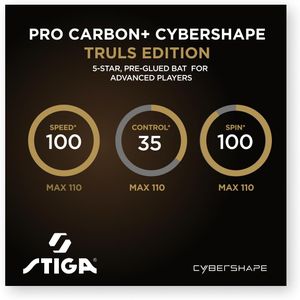 STIGA Pro Carbon Cybershape Table Tennis Bat – Professional Paddle