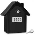 Loboo Idea Key Lock Box Wall Mount, Zinc Alloy Key Storage Box for Outside, 4-Digit Combination Key Safe Lock Box for House Spare Keys, Resettable Code Weatherproof Indoor Outdoor with Mounting Kit