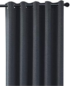 Coastline Luna brushed blackout eyelet curtains Charcoal Dark Grey thermal insulated window treatment 2 panels blinds floor curtains for bedroom,Livingroom,Kids nursery room Width 46" x Drop 90"