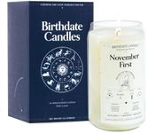 Birthdate Candles, November 1 - Scorpio Zodiac Scented Candles Birthday Gift - Bergamot, Cinnamon & Mahogany Scent - All-Natural Soy & Coconut Wax, 60-80 Hour Burn Time - Made in USA