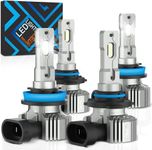 GARVEE - 9005 H11 Headlight Bulbs - 12000 Lumens 6000K Cool White Light, High Beam, Low Beam and Fog Replacement Bulb (Contains 4 Bulbs)