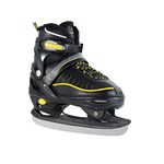 CCUNSZI Ice Skates,Adjustable ice Skates for Men Women and Kids,Stainless Steel Ice Skates,Quick Lacing System & Push-Lock Buckle,Adjustable 4 Size (Black, L(4-7) Kids,(6.5-8.5) Women,(6-8) Men)