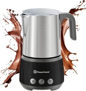 Maestri House Milchaufschäumer, 500ml 4-in-1 Elektrischer Milchschäumer, 600W Smart Touch Control für Heißer und Kalter, Memory-Funktion für Latte,Warme Milch, Heiße Schokolade Milch, BasicFro 500
