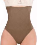 Hioffer 328 Women Waist Cincher Girdle Tummy Slimmer Sexy Thong Panty Shapewear Brown