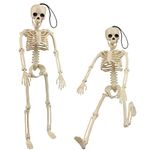 MEMOVAN 16" Halloween Skeleton 2pcs Full Body Posable Halloween Skeletons with Movable Joints Realistic Spooky Skeletons for Haunted House Graveyard Props Halloween Party Decorations