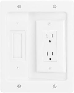 XGGYA Wall Cable Concealer Kit, in Wall Cable Management Kit for TV,Recessed Outlet with Outlet Box and Brush Wall Plate,Integrated Solution for Orderly Management of Cables in the Living Room,White