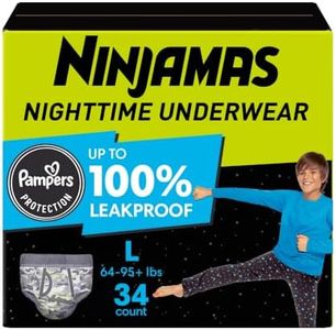 Pampers Ninjamas Nighttime Bedwetting Underwear Boys - Size L (64-125 lbs), 34 Count