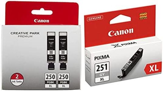 Canon PGI-250XL Black Twin Pack and Canon CLI-251XL Gray Ink Cartridges Compatible with MG and IP Series Printers