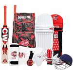 CW County Cricket Kit Camouflauge Backpack Full Kit for Boys - Girls Cricket Kit with Bat Complete Cricket Equipment Leather Ball Kashmir Willow All Age Players RH/LH (Size 6, Left)