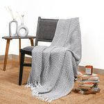 RAJRANG Throw Blanket for Sofa Bed and Couch Soft Cotton Reversible Farmhouse Throws for Settee Arm Chair Cover Decor Wild dove Grey 127 x 152 cm