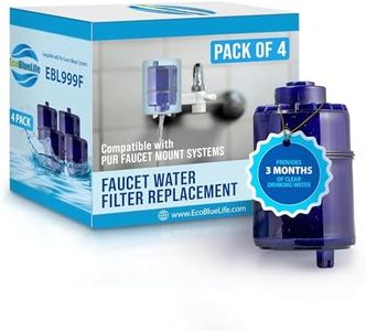 EcoBlueLife Faucet Water Filter Replacement - Certified for Chlorine Reduction & Lead-Free Compliance Faucet Filter - Easy Install Water Filtration System Compatible with Multiple Models (Pack of 4)