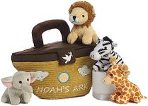 Aurora® Engaging Baby Talk™ Noah's Ark Baby Stuffed Animal - Sensory Delight - Interactive Learning - Multicolor 8 Inches