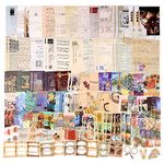 Draupnir 200Pcs Vintage Scrapbooking Stickers Paper Pack, DIY Retro Journaling Scrapbooking Supplies Decorative Stickers Paper Kit for Scrapbook and Bullet Journal - Art