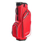 Izzo Golf Izzo Ultra-Lite Cart Golf Bag with Single Strap & Exclusive Features, Red, 35’’ x 14’’ x 11’’