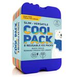 Ice Packs for Lunch Bags - Original Cool Pack | Slim & Long-Lasting Reusable Ice Pack for Lunch Box, Lunch Bag and Cooler | Freezer Packs for Coolers (Set of 8)