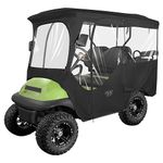 10L0L 4 Passenger Golf Cart Driving Enclosure for Club Car Precedent with Extended Roof Up to 81", 4-Sided Clear Window 600D Rain Cover All Weather Windproof Waterproof Golf Buggy Cover, black