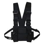 CZDLDNXS Multi-Pocket Chest Rig Bag for Men Hands Free Radio Front Pack Hip Hop Chest Pack Functional Chest Harness for Women, Black, One Size