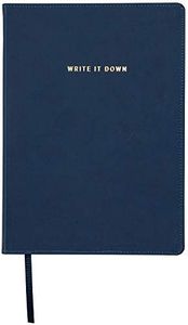 C.R. Gibson Large Navy Blue Leather Journal Notebook, 7.5'' W x 10.25'' L, 192 Pages