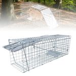 Foldable Humane Animal Cage Trap with Carrying Handle - Safe for Squirrels, Rabbits, Cats & Small Animals - Easy Set Rodent Control for Garden, Yard or Barn - Lightweight & Portable