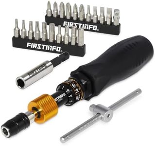 FIRSTINFO H5188Y1 Precision Certified Torque Limiting Limited Screwdriver Set, 1/4 Inch Universal Hex Bit Holder, 10-90 in-lbs with Screwdriver Bits & Bits Extension Bar & Extra T-Handle