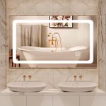 VENETIAN IMAGE Led Bathroom Mirror Vanity Mirror Dimmable Antifog Water & Termite Proof with 3 Color Temperature for Makeup (32 X 24)/ (80x60 cm)