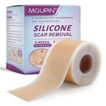 MQUPIN Silicone Scar Tape Roll (1.6” x 60”), Silicone Scar Sheets,Silicone Tape Reusable for C-Section, Surgical Scar, Keloid, Acne Scar and Burn Scar