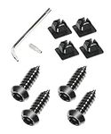 YAKEFLY License Plate Screw Kit, Stainless Steel License Plate Screw Set with Nylon Inserts and Installation Tools, Anti-Theft License Plate Screws (Black)