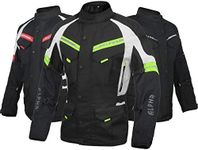 ACG TAHOE-J106 MOTORCYCLE ADV JACKET (BLACK/HI VIS GREEN, 4X-LARGE)