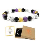 Pain Support Power Bead Bracelet - Quality Crystal Gemstone Bracelet - Includes Soul Cafe Gift Box and Information Tag