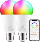 iLC Colour Changing LED Light Bulb B22 8W RGBW Controlled by APP, Sync to Music, Dimmable Multi-Color 60 Watt Equivalent (2 Pack)