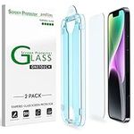 amFilm OneTouch for iPhone 14 Plus (6.7" 2022) and iPhone 13 Pro Max 6.7" Tempered Glass Screen Protector with Easy Installation Kit, Full Coverage Case Friendly (2-Pack)