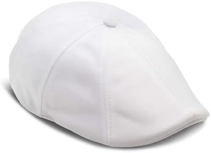 The Original Boston Scally Cap - The Driver Mens Flat Hat - Eight Panel Newsboy Cap for Men - White - S